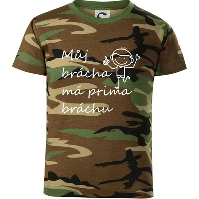 Můj brácha má prima bráchu! dětské maskáčové triko Hnědý maskáč