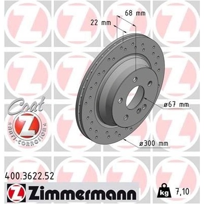 Brzdový kotúč ZIMMERMANN 400.3622.52