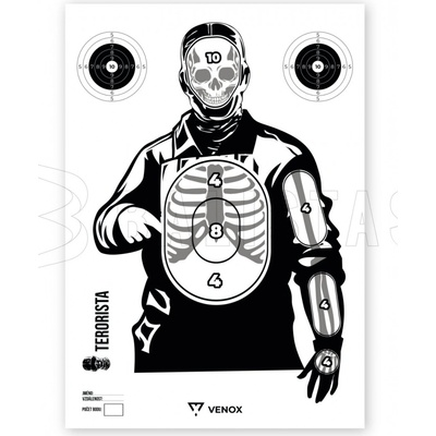 Terče Venox Terorista Papierový 61x43cm 10ks