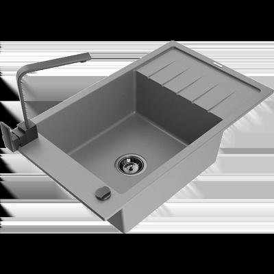 Elias гранитна мивка с 1 отделение с отцедник и кухненски смесител (6511-71-670300-70-B)