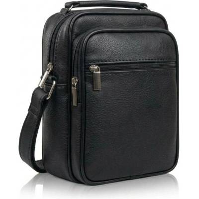 Čierna pánska kožená crossbody taška Donald