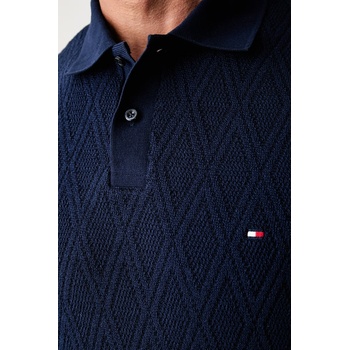 Tommy Hilfiger тениска тип пулове с яка мъжка с лиосел (MW0MW43279)