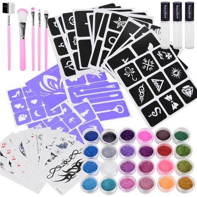 JOKO Sada Detské Tetovacie štúdio s Farebnými Trblietkami