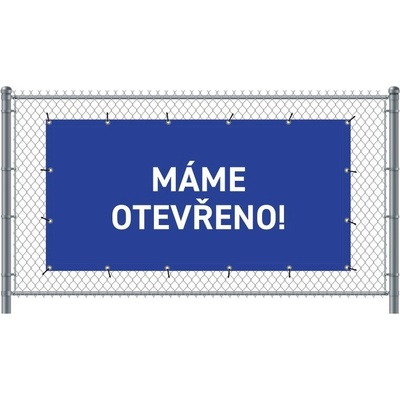 Jansen Display Standardní banner na plot 200 x 100 cm otevřeno čeština modré, 2000 x 1000 mm