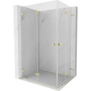 Mexen Lunar-F Duo сгъваема душ кабина 95 x 90 см, прозрачна, златиста матирана - 836-095L-090P-55-00 (836-095L-090P-55-00)