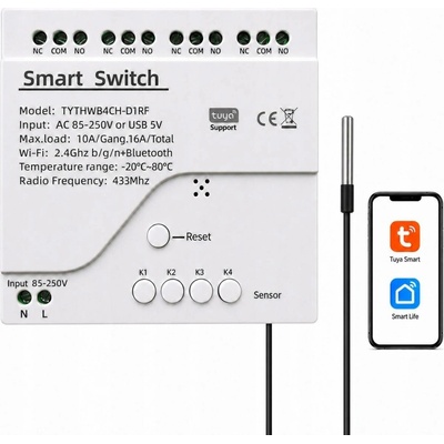 TUYA WiFi RF433 DS18B20 NC NO