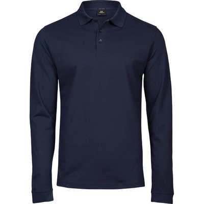 TEE JAYS tj1406 / Мъжка еластична поло тениска с дълъг ръкав - тъмносиня m (18140600302)
