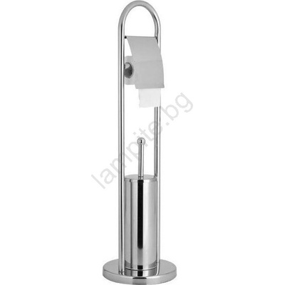 SAPHO - Стояща WC четка с държач за тоалетна хартия SAMBA 80x22 cm лъскав хром (SH0811)