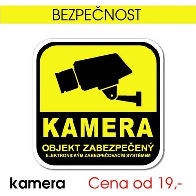 Kamera – objekt zabezpečen - 8x8 cm / samolepka
