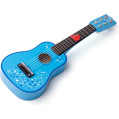 Bigjigs Toys Дървена музикална играчка Bigjigs - Синя китара (T0056)