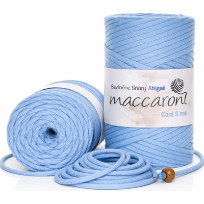 Bavlněná šňůra Abigail 5 mm světle modrá 201-03