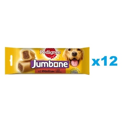 PEDIGREE Jumbone s príchuťou hovädzieho a hydinového mäsa pre psy stredných plemien 12 x 180 g