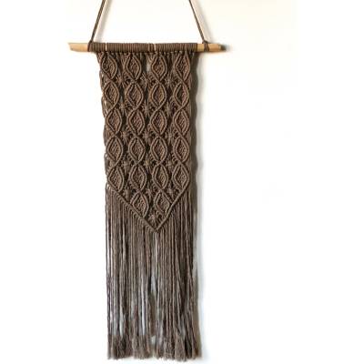 Hnědé macramé na zeď Misa, 38 x 80 cm
