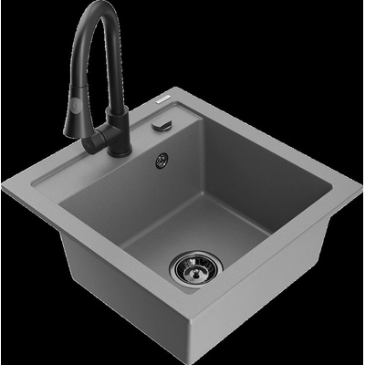 Vito гранитна мивка с 1 отделение и кухненски кран Elia, сив - 6503-71-670101-70-B (6503-71-670101-70-B)