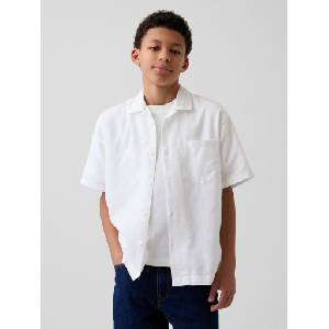 GAP Бебешка ленена риза GAP GAP | Byal | Момчешки | XS