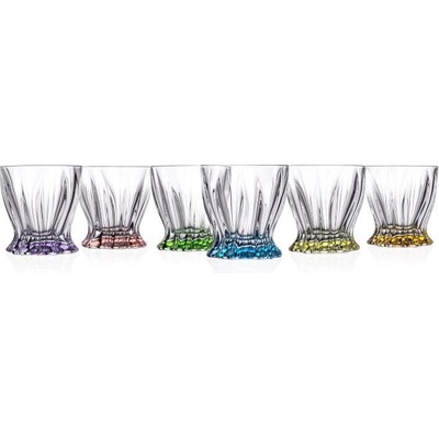 Aurum Crystal BOHEMIA PLANTICA COLOUR POHÁR NA WHISKY 6 x 320 ml