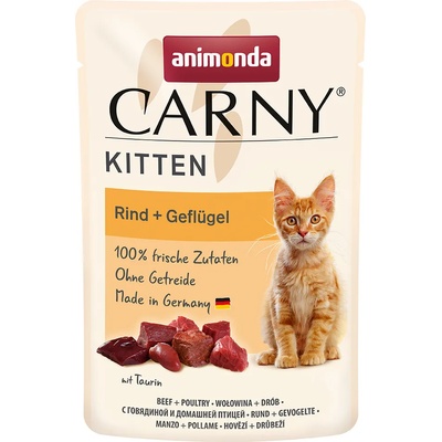 Animonda 12х85г Kitten Animonda Carny, консервирана храна за котки - коктейл от птиче месо