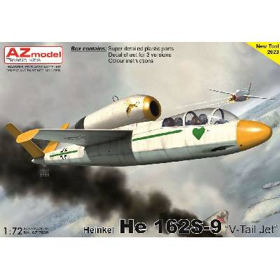 AZ model Heinkel He 162S-9 'V-Tail Jet' 3x camo 7839 1:72