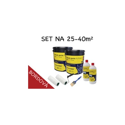 SET na 25-40m2 (42kg) - 2x Tekutá guma ALFEMA TG500 bordová 20 kg, 2x Penetrácia ALF PR40 1kg, náradie ( DOPRAVA ZDARMA! NOVÉ BALENIE, PÔVODNÁ)