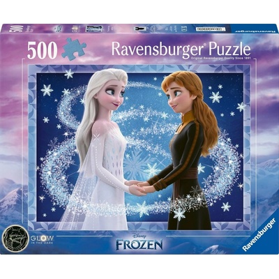 RAVENSBURGER Svítící Ledové království: Sestry Anna a Elsa 500 dílků