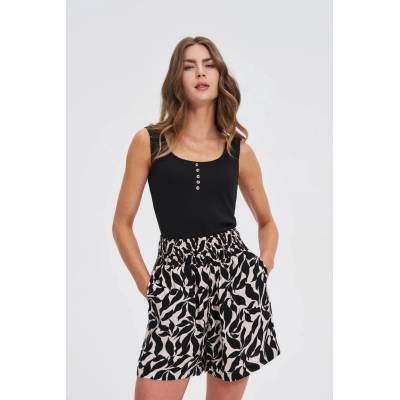 Moodo Ребрест топ с копчета в черно Moodo Moodo | Cheren | ЖЕНИ | XS