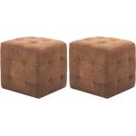 vidaXL Пуфове, 2 бр, кафяви, 30x30x30 см, изкуствен велур (278382)