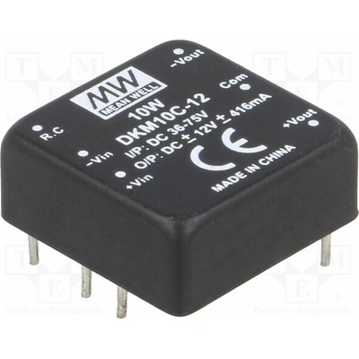 MEAN WELL DKM10C-12 Měnič: DC/DC; 10W; Uvst: 36÷75VDC; Uvýst: 12VDC; Uvýst2: -12VDC; DIP