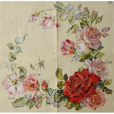 Home fashion Ubrousek Aranžmá s růží 33x33cm