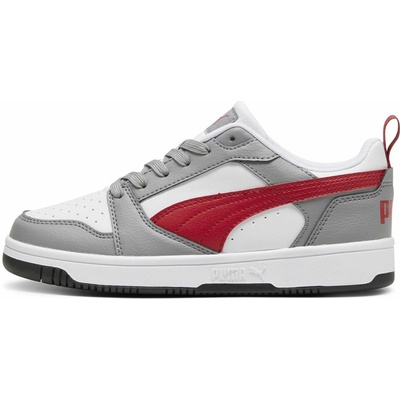 Puma detské tenisky REBOUND V6 LO JR biela sivá červená