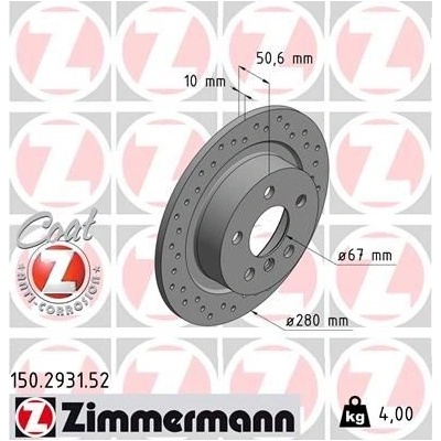 Brzdový kotúč (cena za 1ks) ZIMMERMANN 150.2931.52