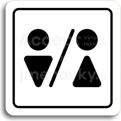 ACCEPT Piktogram WC muži, ženy III - bílá tabulka - černý tisk