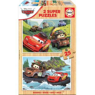 Educa Детски пъзел Educa от 2 x 25 части - Колите (EDU18877)