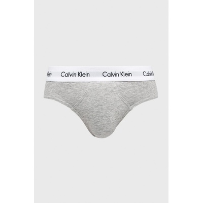 Calvin Klein slipy Hip Brief U2661G 998 šedé černé bílé 3Pack