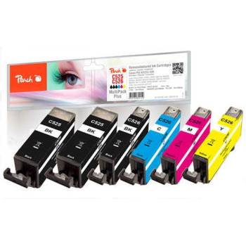 Compatible PI100-249 глава и патрон за мастиленоструен принтер 6 броя Съвместим Черен, Синьо-зелен, Пурпурен, Фото черно, Жълт (PI100-249) (PI100-249)