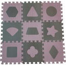 BabyDan Penová hracia podložka puzzle Geometrické tvary 90 x 90 cm Rose