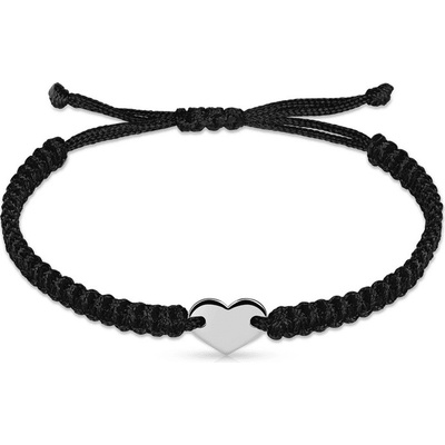 Danfil zlaté srdce s černou šňůrkou DLB/BLL007 bílé zlato