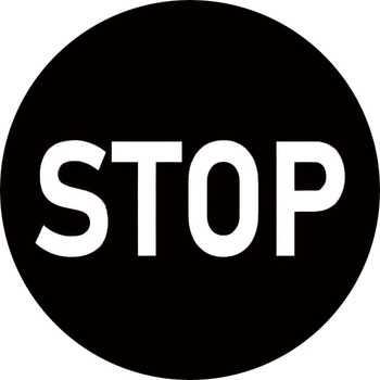 Ceduľa Stop black