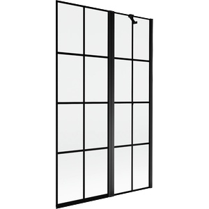 Mexen Mist параван за вана, 2-крилен дясен 110 x 150 см, черна решетка, черно - 8A9-110-011-70-77-P (8A9-110-011-70-77-P)
