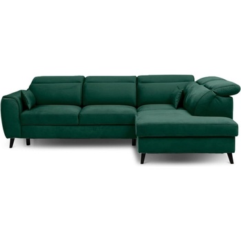 Eltap Зелен кадифен разтегателен ъглов диван с място за съхранение (десен ъгъл L форма) Noble - ELTAP (CO-NOB-RT-35NU)