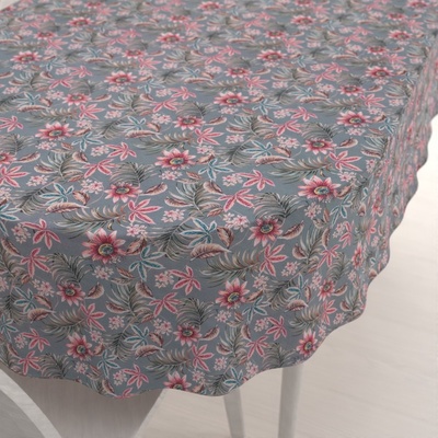 Biante oválný ubrus PML-043 Tropické květy na šedém 140x220 cm – Zboží Mobilmania
