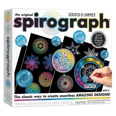 Spirograph Šablóny na kreslenie Scratch & Shimmer set