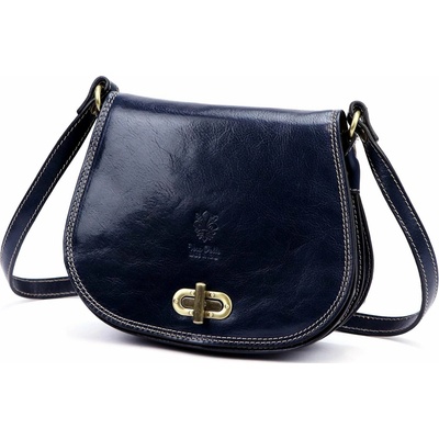 Dámska kožená crossbody kabelka tmavomodrá Florence 59