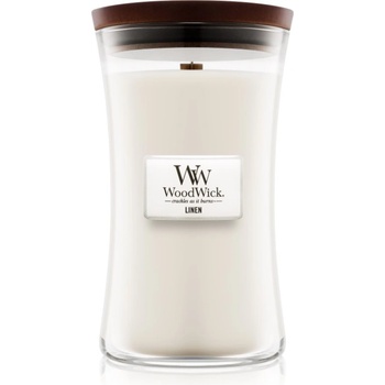 WoodWick Linen ароматна свещ с дървен фитил 609.5 гр