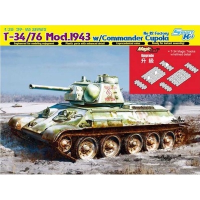 DRAGON Model Kit tank 6621 T-34/76 Mod.1943 w/Commander Cupola No. 112 Factory 1:35