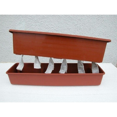 Nohel Garden Truhlík samozavlažovací LEBIŠ s knoty plastový hnědý 50 cm