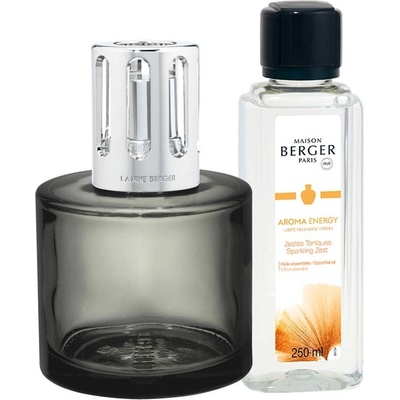Maison Berger Paris Dárková sada katalytická lampa Aroma Energy šedá + náplň Čerstvé tonikum 250 ml