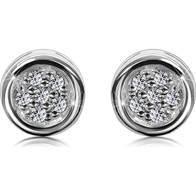Šperky eshop diamantové z bílého zlata hladká objímka čiré brilianty puzetky S3BT509.66