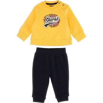 Image 1 of Guess Комплект жълта блуза и дълъг спортен панталон в тъмно синьо за бебе момче Guess