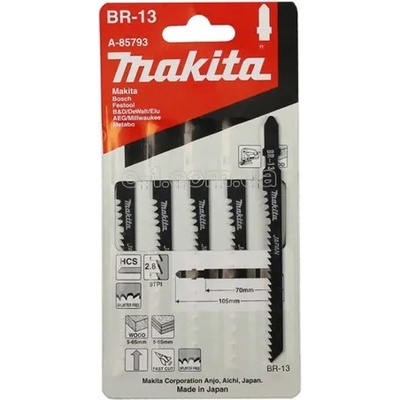 Makita Нож за зеге за дърво HCS 2.8х70 мм, 5 броя, В 13 A-85793 Makita