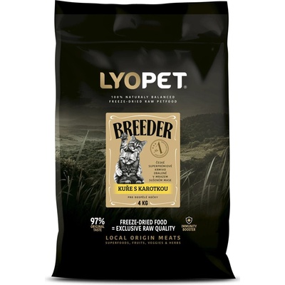 LYOPET Breeder Adult Cat Kurča s karotkou 4 kg